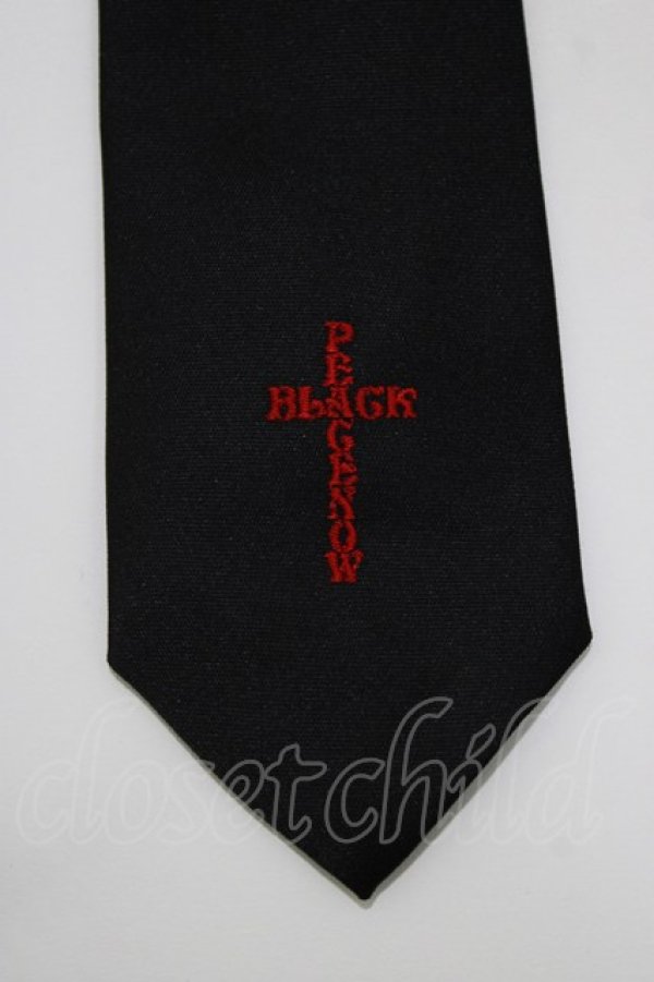 画像2: BPN / ロゴ刺繍ネクタイ  黒 H-26-04-10-072-GO-ZA-AK-ZH (2)