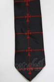 画像2: BPN / 十字架柄ジャガードネクタイ  黒×赤 H-26-04-10-073-GO-ZA-AK-ZH (2)