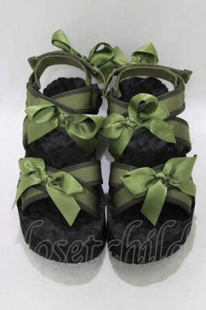 画像: merry jenny / クロスリボンベルクロサンダル M カーキ H-26-04-10-077-LO-SH-KB-ZH