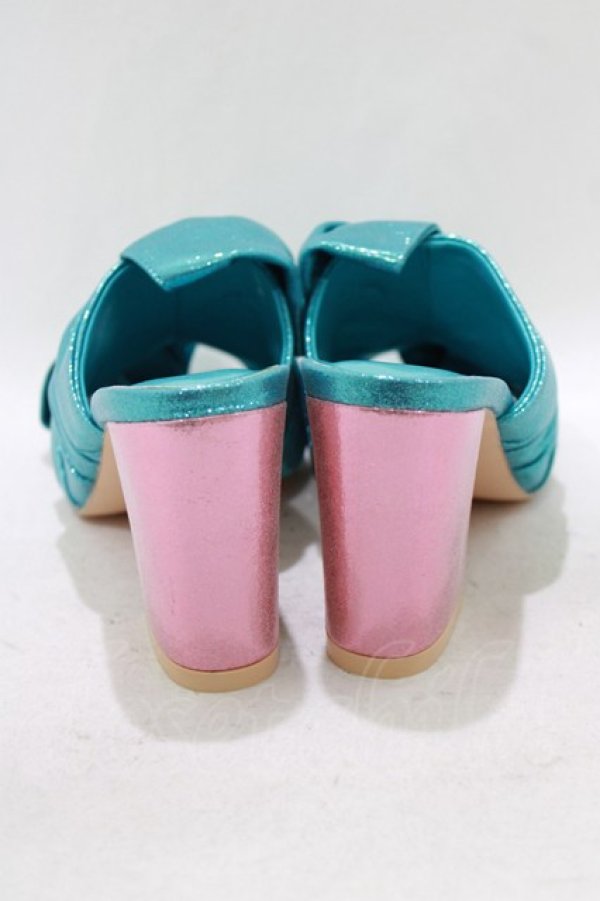 画像3: merry jenny / リボンミュール M ブルー×ピンク H-26-04-10-078-LO-SH-KB-ZH (3)