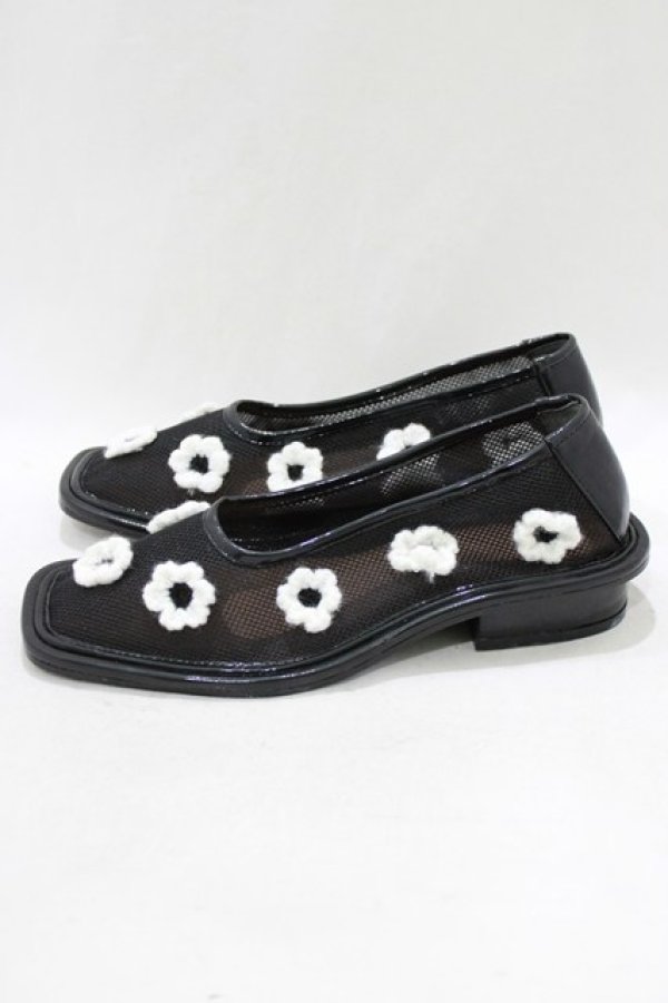 画像2: merry jenny / おはなさいたメッシュシューズ L ブラック H-26-04-10-079-LO-SH-KB-ZH (2)
