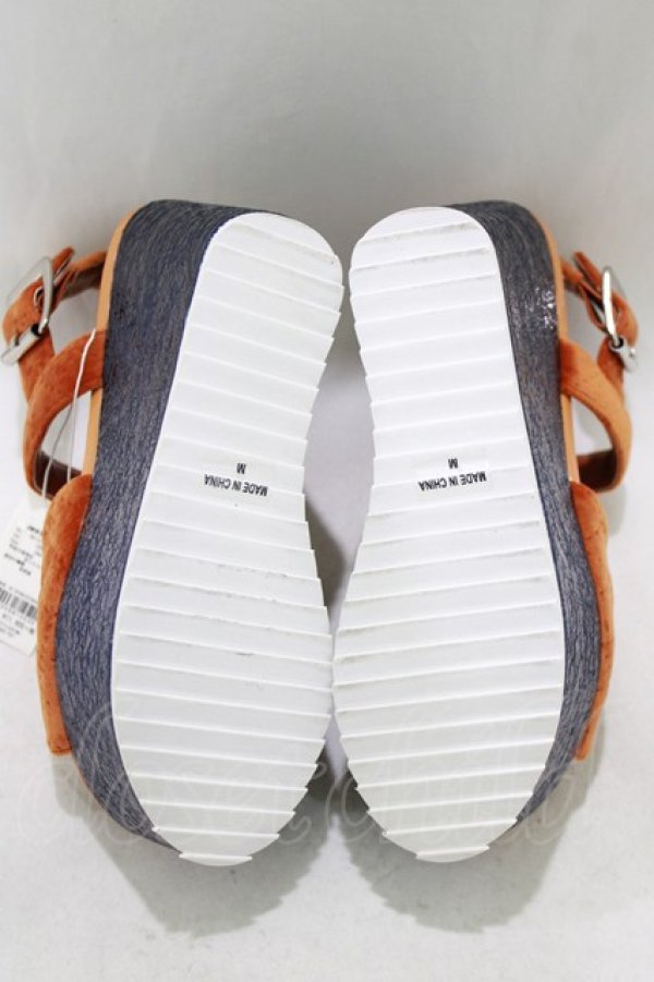 画像4: merry jenny / ベロアキルティング厚底サンダル M オレンジ H-26-04-10-080-LO-SH-KB-ZH (4)