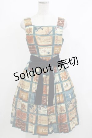 画像: Jane Marple / ブリティッシュチョコレートバースクエアドレス  ピーコックブルー H-26-04-10-009-JM-SK-KB-ZH