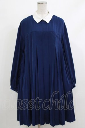 画像: Candy Stripper / PLEATS ONE-PIECE  ネイビー H-26-04-10-012-PU-OP-KB-ZH