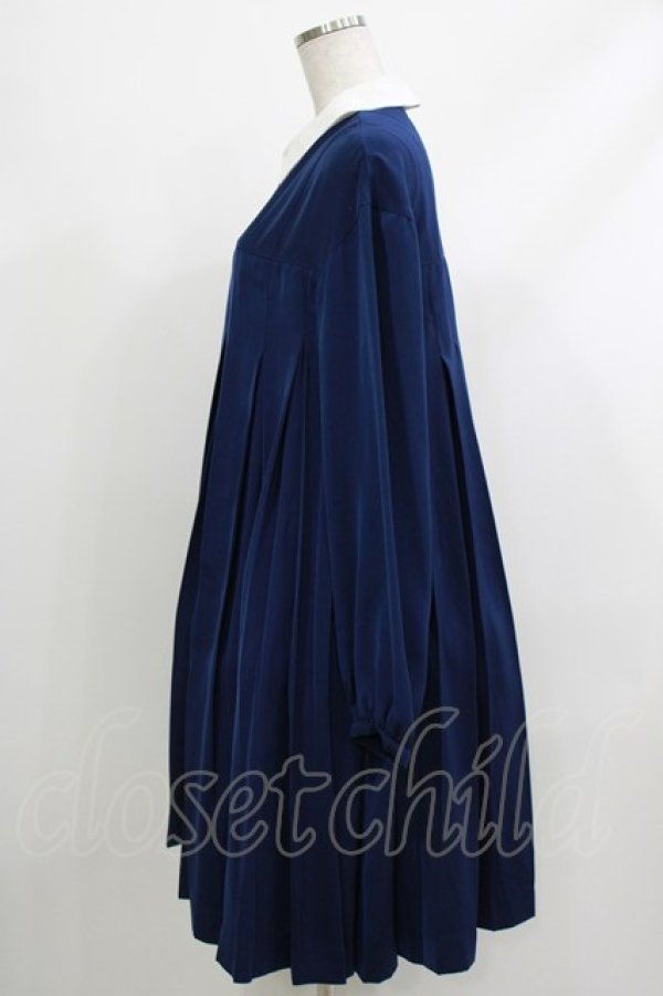 画像2: Candy Stripper / PLEATS ONE-PIECE  ネイビー H-26-04-10-012-PU-OP-KB-ZH (2)