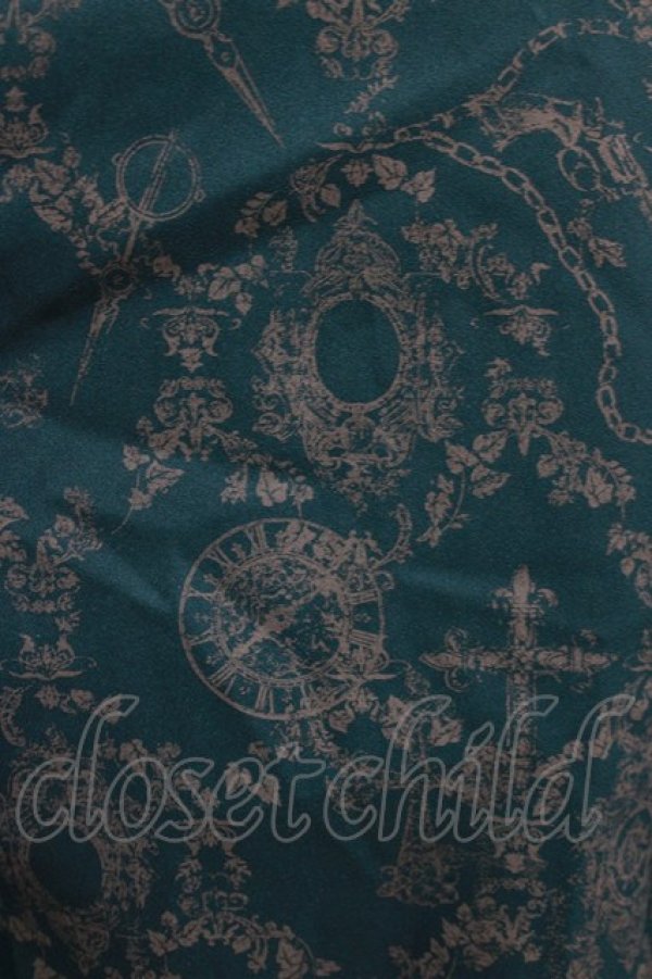 画像4: Ozz Croce / プリントギャザースカート  グリーン×グレーチュール H-26-04-10-014-OO-SK-KB-ZH (4)