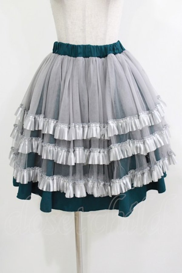 画像5: Ozz Croce / プリントギャザースカート  グリーン×グレーチュール H-26-04-10-014-OO-SK-KB-ZH (5)