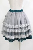 画像7: Ozz Croce / プリントギャザースカート  グリーン×グレーチュール H-26-04-10-014-OO-SK-KB-ZH (7)
