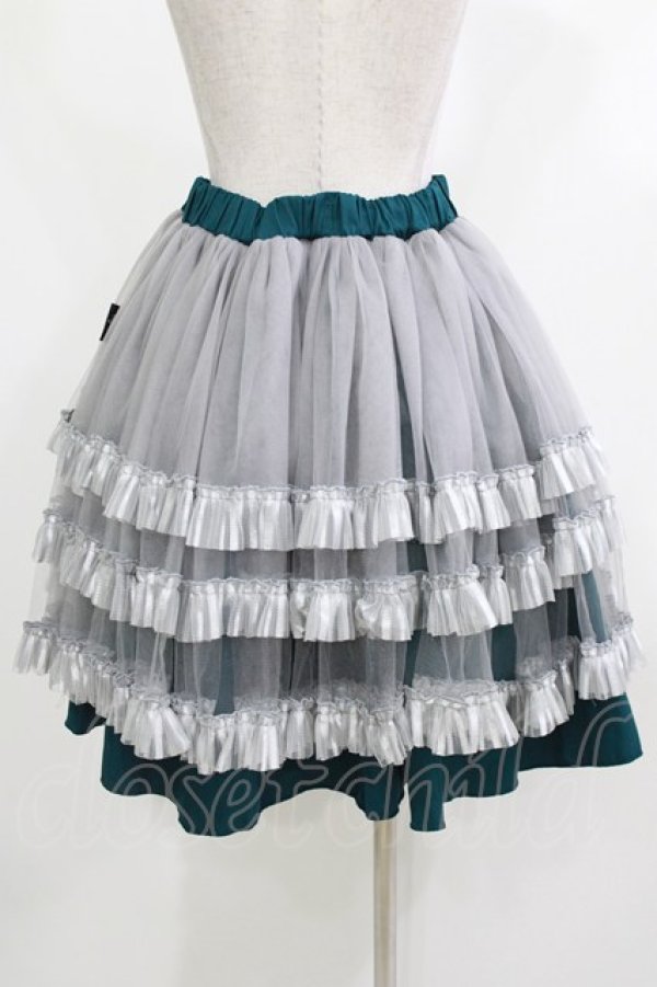 画像7: Ozz Croce / プリントギャザースカート  グリーン×グレーチュール H-26-04-10-014-OO-SK-KB-ZH (7)