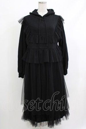 画像: Candy Stripper / TULLE LAYERED ONE-PIECE  ブラック H-26-04-10-016-PU-OP-KB-ZH