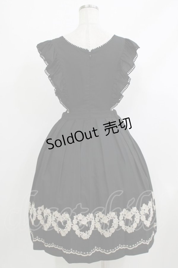 画像3: Leur Getter / フラワーハート刺繍エプロンワンピース  ブラック H-26-04-10-002-LU-OP-KB-ZH (3)