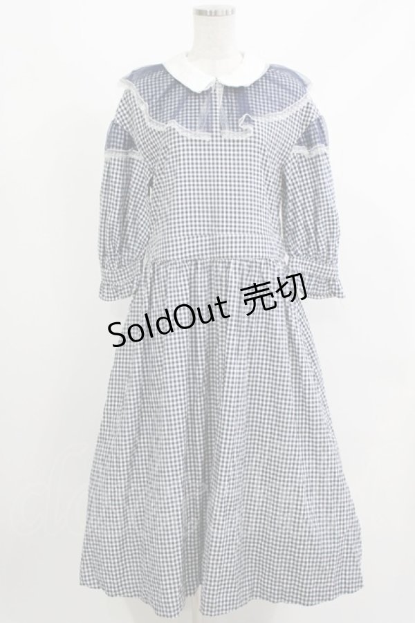 画像1: Candy Stripper / GINGHAM TULLEワンピース  ネイビー H-26-04-10-017-PU-OP-KB-ZH (1)