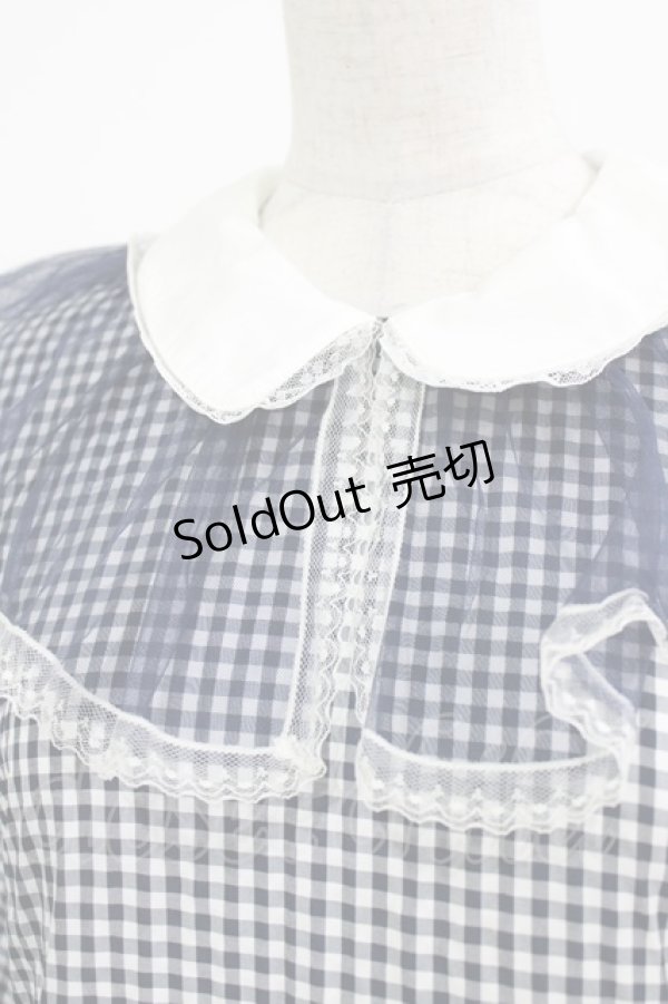 画像4: Candy Stripper / GINGHAM TULLEワンピース  ネイビー H-26-04-10-017-PU-OP-KB-ZH (4)
