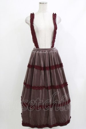 画像: merry jenny / サス付フリルベロアスカート  ボルドー H-26-04-10-020-LO-SK-KB-ZH