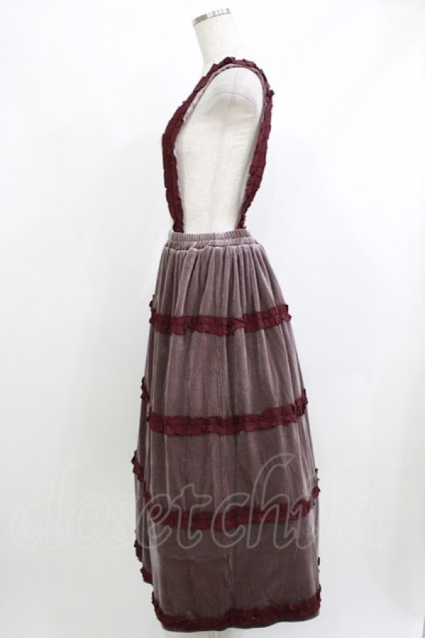 画像2: merry jenny / サス付フリルベロアスカート  ボルドー H-26-04-10-020-LO-SK-KB-ZH (2)