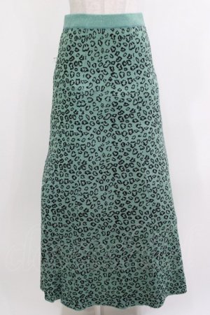 画像: Candy Stripper / レオパードニットスカート  ミントグリーン H-26-04-10-021-PU-SK-KB-ZH