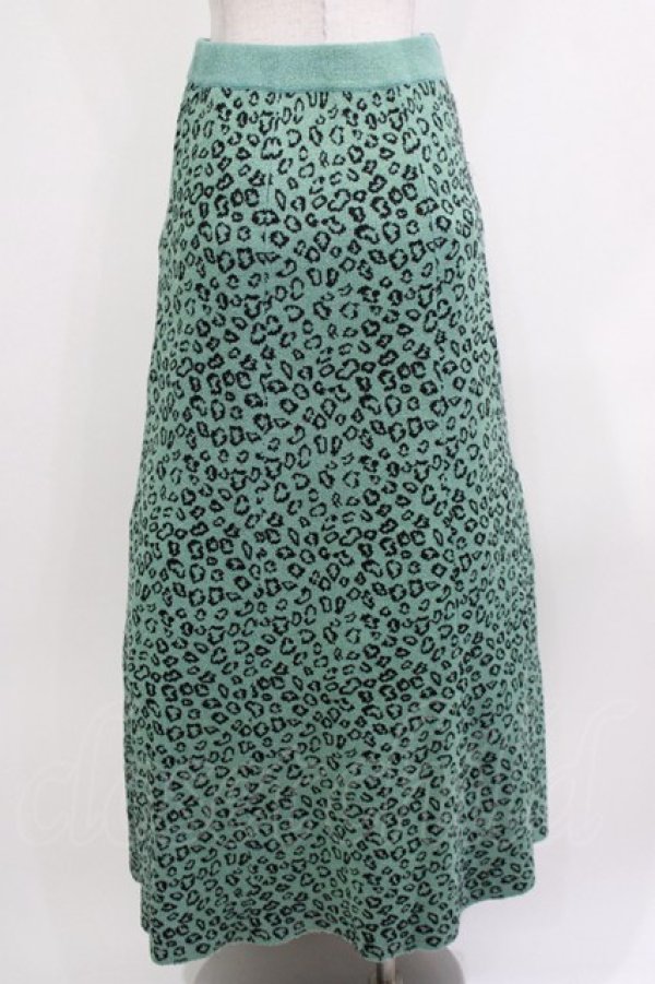 画像3: Candy Stripper / レオパードニットスカート  ミントグリーン H-26-04-10-021-PU-SK-KB-ZH (3)