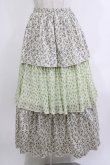 画像1: merry jenny / floralティアードスカート  グリーン H-26-04-10-022-LO-SK-KB-ZH (1)