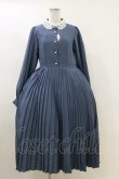 画像1: m petit by misako / AM*レースエリプリーツワンピース L ブルー H-26-04-11-040-LO-OP-NS-ZH (1)