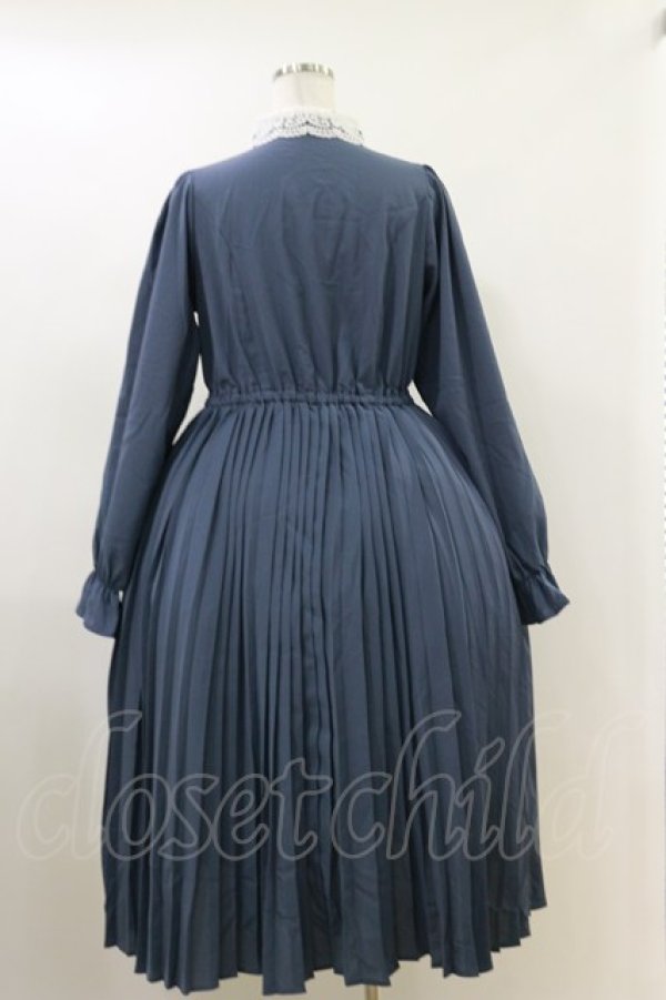 画像2: m petit by misako / AM*レースエリプリーツワンピース L ブルー H-26-04-11-040-LO-OP-NS-ZH (2)