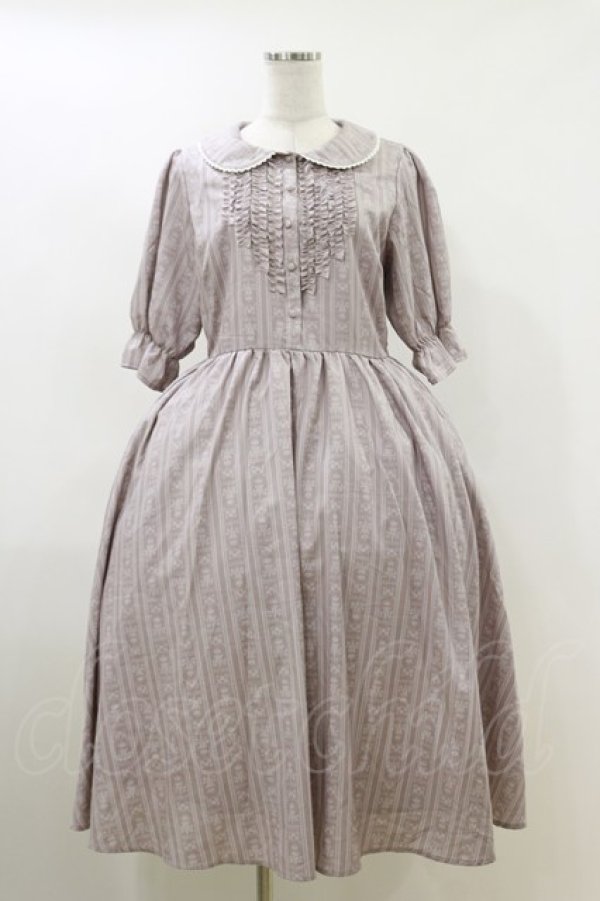 画像1: m petit by misako / MSKストライプフレアワンピース L ピンク H-26-04-11-041-LO-OP-NS-ZH (1)