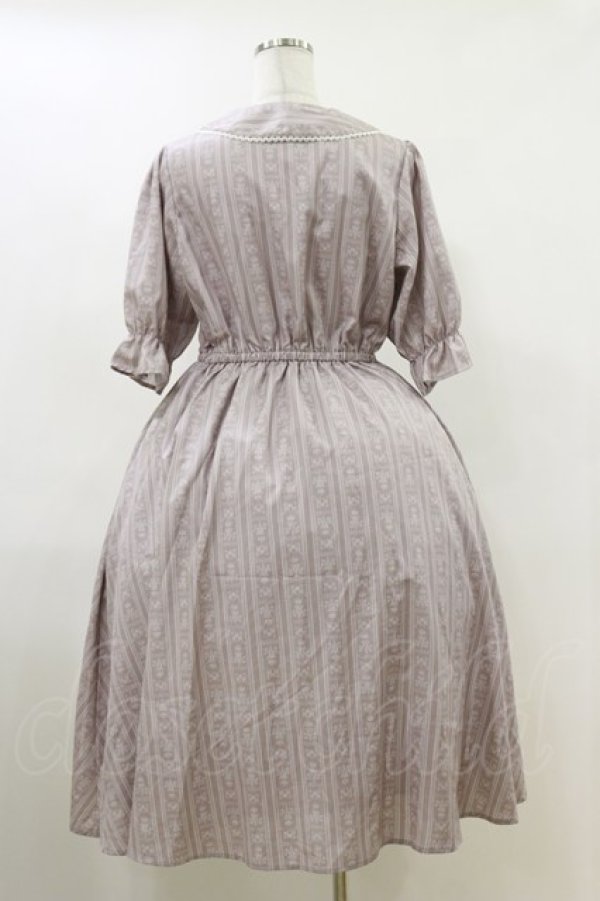 画像2: m petit by misako / MSKストライプフレアワンピース L ピンク H-26-04-11-041-LO-OP-NS-ZH (2)