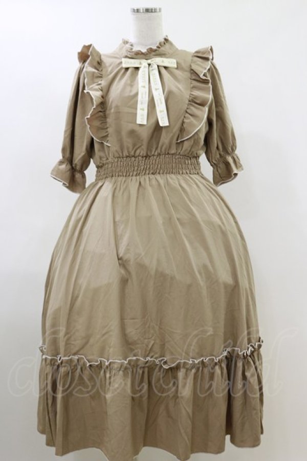 画像1: m petit by misako / NINA'SコラボAMハイショクメローワンピース L ベージュ H-26-04-11-042-LO-OP-NS-ZH (1)