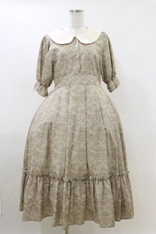 画像1: m petit by misako / NINA’Sコラボトワルドジュイワンピース M ベージュ H-26-04-11-045-LO-OP-NS-ZH (1)