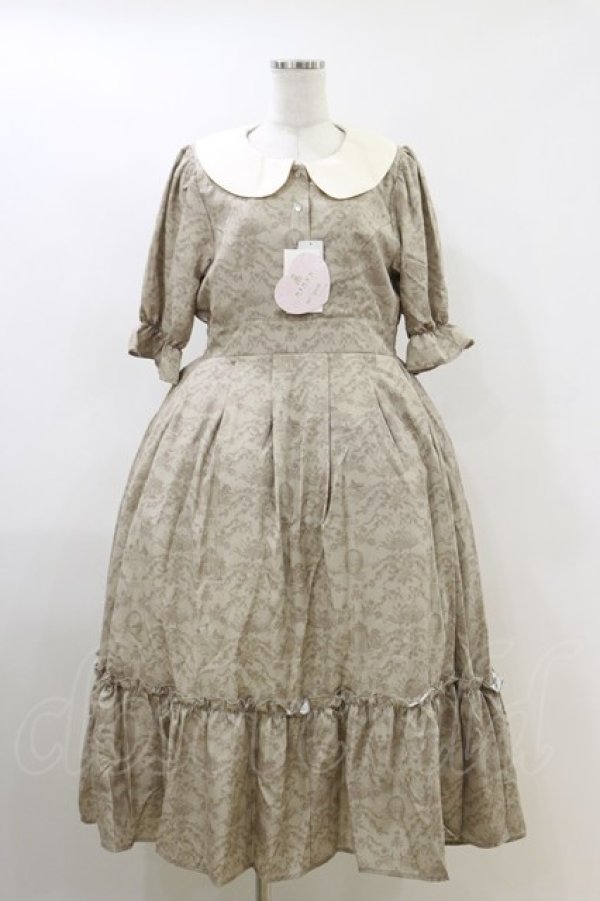 画像1: m petit by misako / NINA’Sコラボトワルドジュイワンピース L ベージュ H-26-04-11-049-LO-OP-NS-ZH (1)