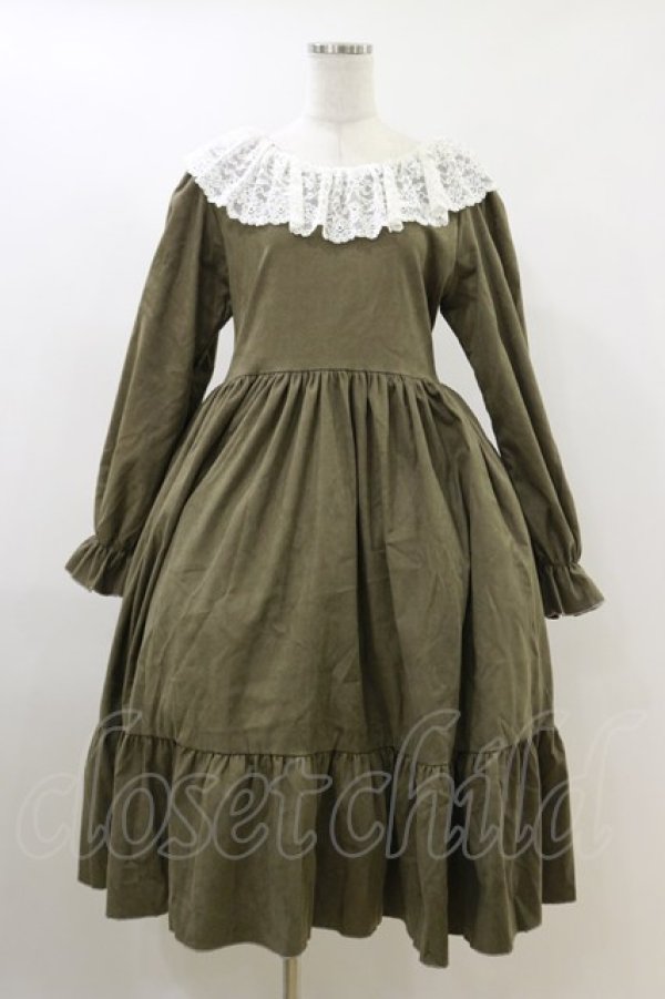 画像1: marcHenTica / レースカラーワンピース Free カーキ H-26-04-11-053-LO-OP-NS-ZH (1)