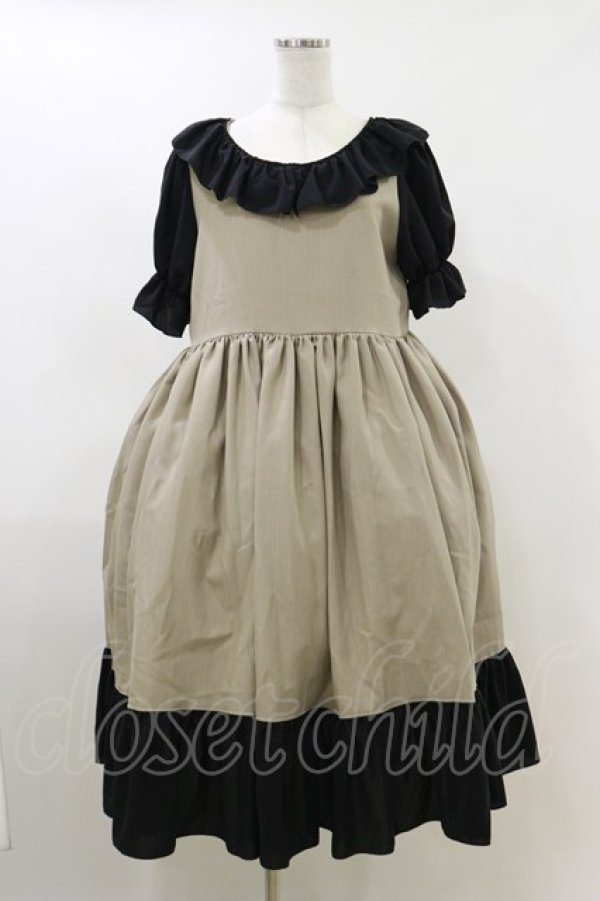 画像1: marcHenTica / ストライプワンピース Free ベージュ H-26-04-11-054-LO-OP-NS-ZH (1)