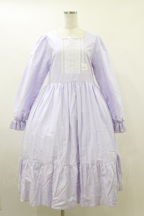 画像1: marcHenTica / レース切替ワンピース プリンセスサイズ ラベンダー H-26-04-11-058-LO-OP-NS-ZH (1)