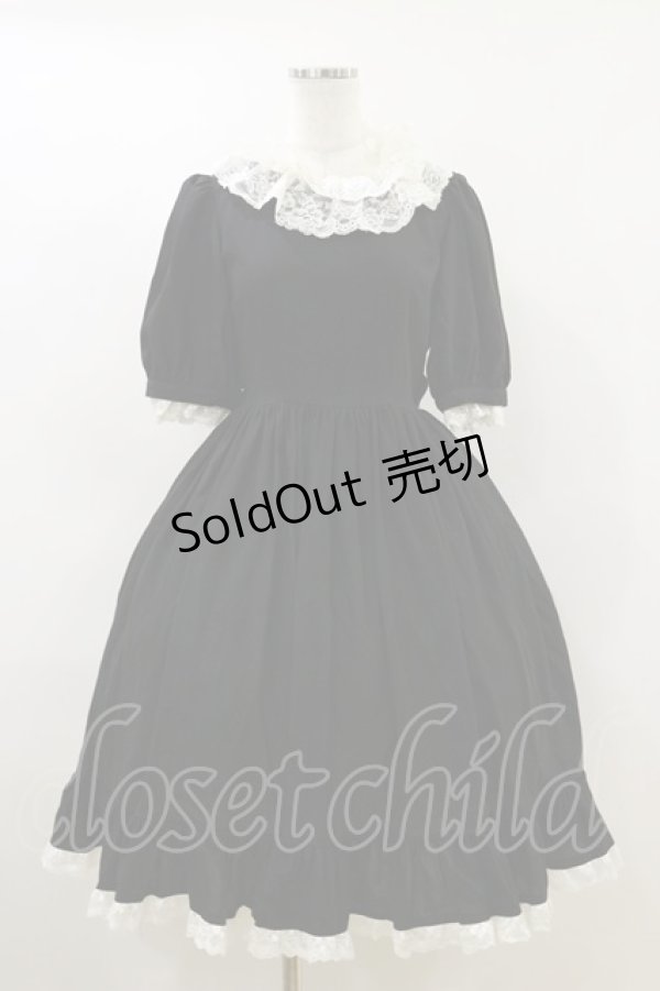 画像1: LOCOCO尾州ロリィタ / 半袖ワンピース 1 ブラック H-26-04-11-060-LO-OP-NS-ZH (1)