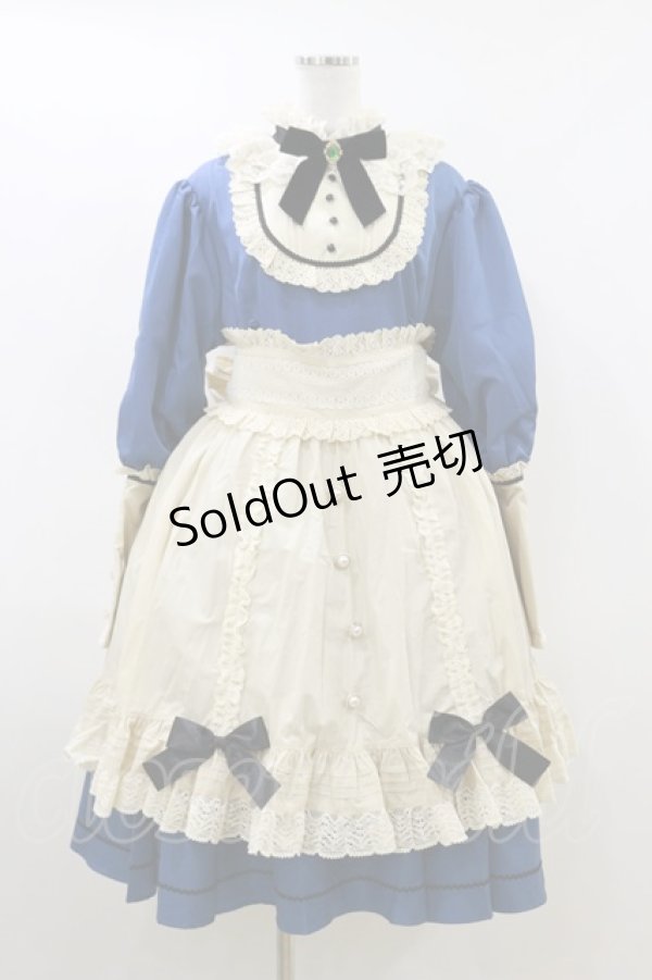 画像1: milky ange / アンティークスタイルメイド Free ブルー H-26-04-11-063-EL-OP-NS-ZH (1)