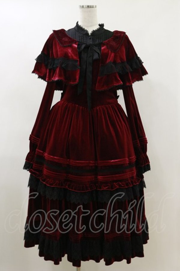 画像1: Hoshibako Works / Rozen Maiden x HoshibakoWorks 真紅ケープ付きワンピース Free ベルベット/ワイン H-26-04-11-064-LO-OP-NS-ZH (1)