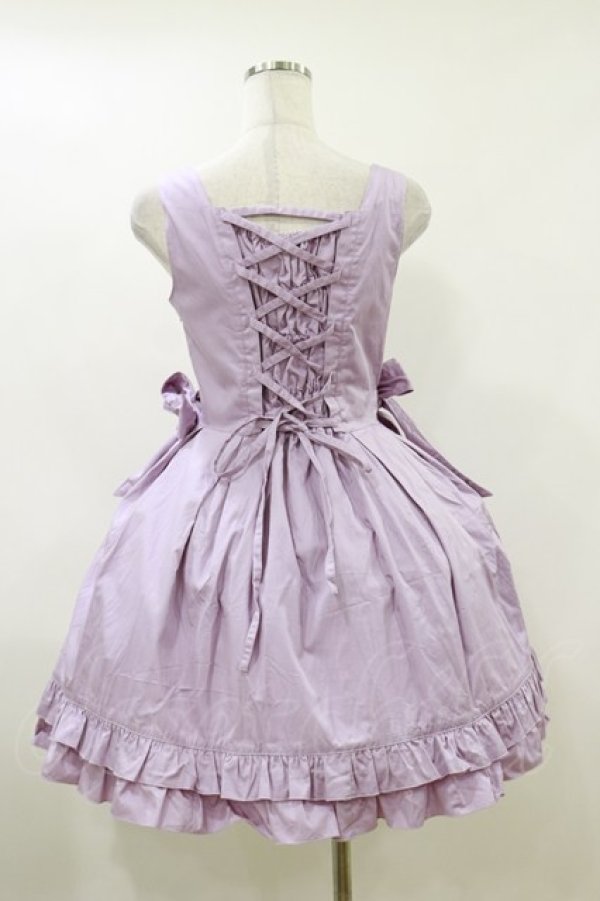 画像2: metamorphose / CLサイドリボンジャンパースカート F ラベンダー H-26-04-11-067-ME-OP-KB-ZH (2)