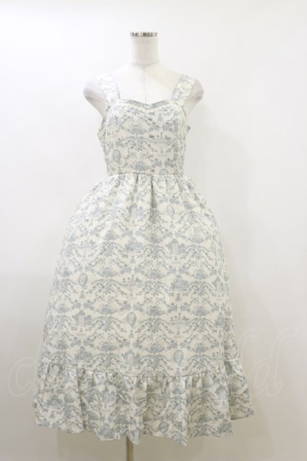 画像1: m petit by misako / MSKトワルドジュイジャンパースカート L オフ/ブルー H-26-04-11-069-LO-SK-NS-ZH (1)