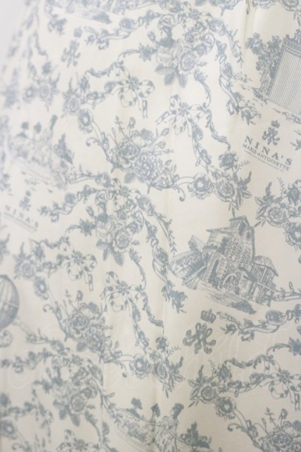 画像3: m petit by misako / MSKトワルドジュイジャンパースカート L オフ/ブルー H-26-04-11-069-LO-SK-NS-ZH (3)