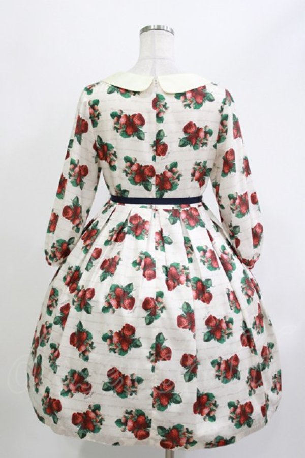 画像3: Leur Getter / Sweet Strawberry袖付きワンピース  オフ白 H-26-04-11-1003-LU-OP-KB-ZH (3)