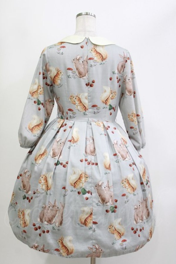 画像3: Leur Getter / Squirrel & Rabbit袖付ワンピース M サックス H-26-04-11-1004-LU-OP-KB-ZH (3)