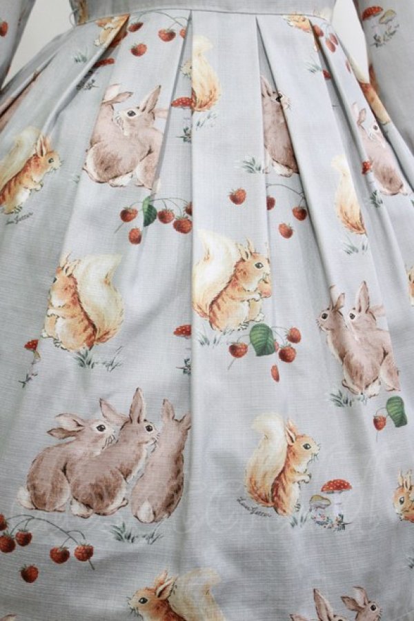 画像5: Leur Getter / Squirrel & Rabbit袖付ワンピース M サックス H-26-04-11-1004-LU-OP-KB-ZH (5)