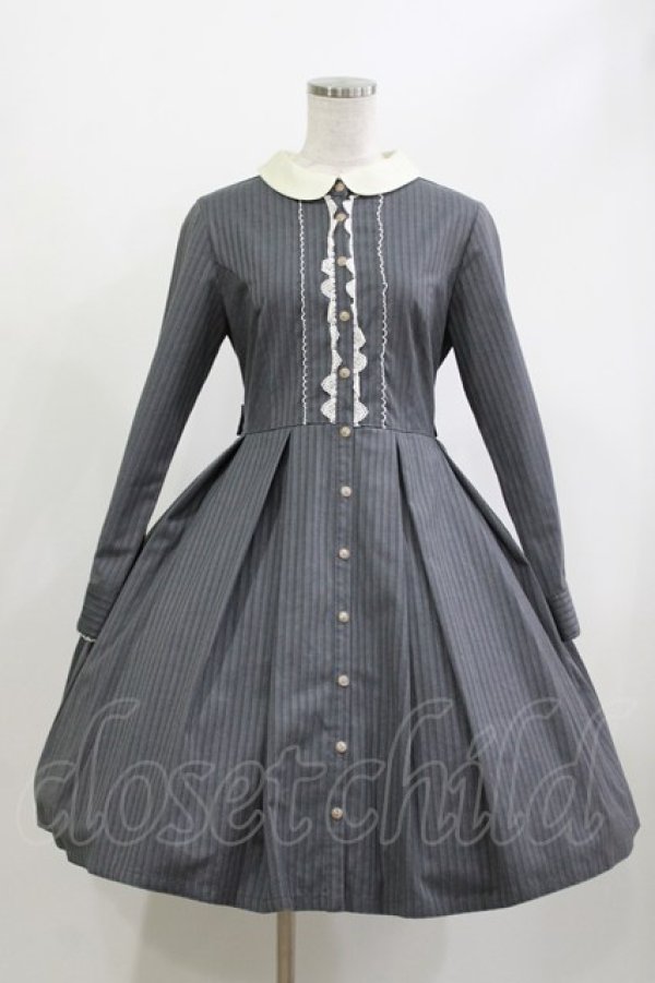 画像1: Leur Getter / ストライプワンピース  グレー H-26-04-11-1005-LU-OP-KB-ZH (1)