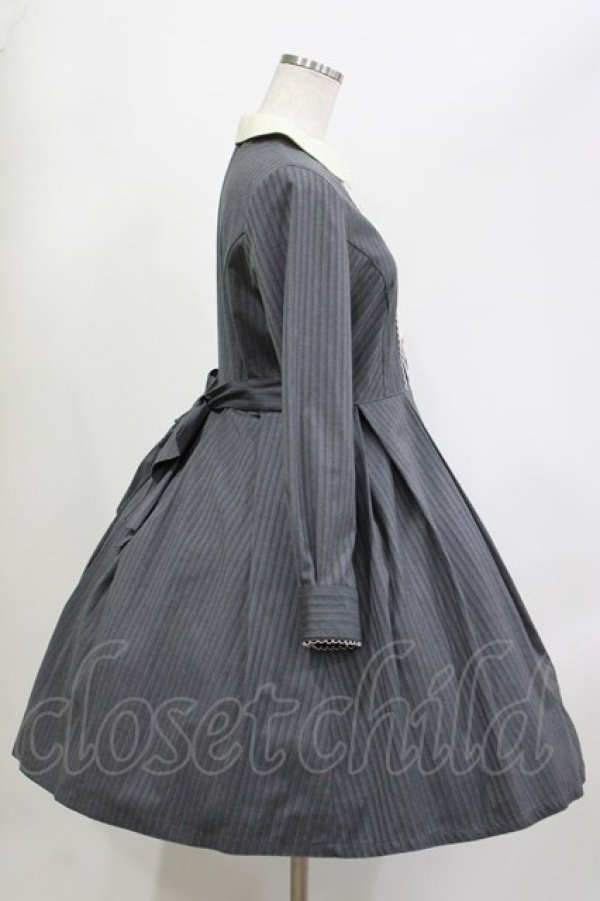 画像2: Leur Getter / ストライプワンピース  グレー H-26-04-11-1005-LU-OP-KB-ZH (2)