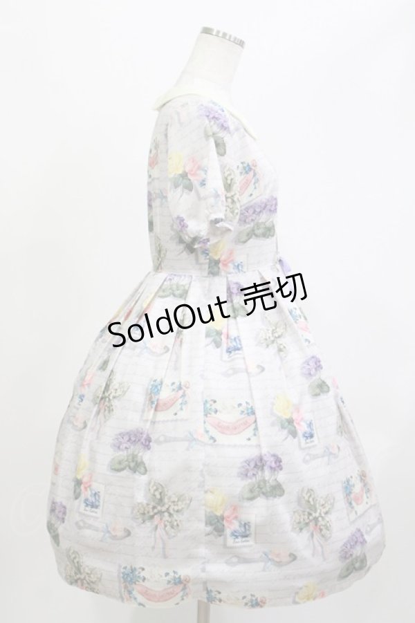 画像2: Leur Getter / Flower Card袖付ワンピース M グレー H-26-04-11-1001-LU-OP-KB-ZH (2)