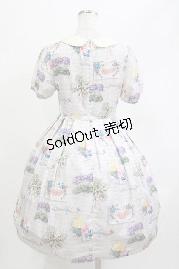 画像3: Leur Getter / Flower Card袖付ワンピース M グレー H-26-04-11-1001-LU-OP-KB-ZH (3)