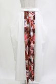 画像1: Qutie Frash / プリーツ切替袴スカート  ホワイト×レッド H-26-04-11-1008-QU-SK-KB-ZH (1)