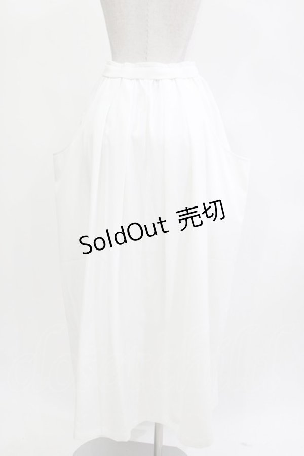 画像2: Qutie Frash / プリーツ切替袴スカート  ホワイト×レッド H-26-04-11-1008-QU-SK-KB-ZH (2)