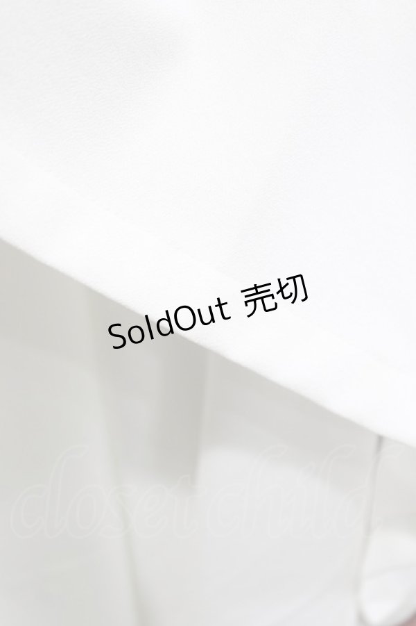 画像3: Qutie Frash / プリーツ切替袴スカート  ホワイト×レッド H-26-04-11-1008-QU-SK-KB-ZH (3)