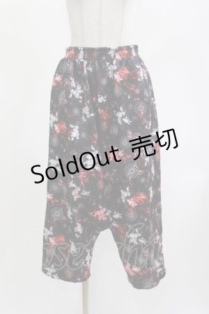 画像: NieR Clothing / サルエルパンツ  和柄九尾/黒 H-26-04-11-1010-PU-PA-KB-ZH