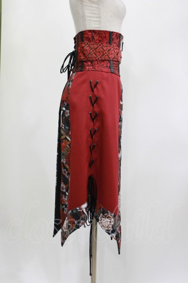 画像2: Qutie Frash / コルセットオーバースカート  レッド H-26-04-11-1011-QU-SK-KB-ZH (2)